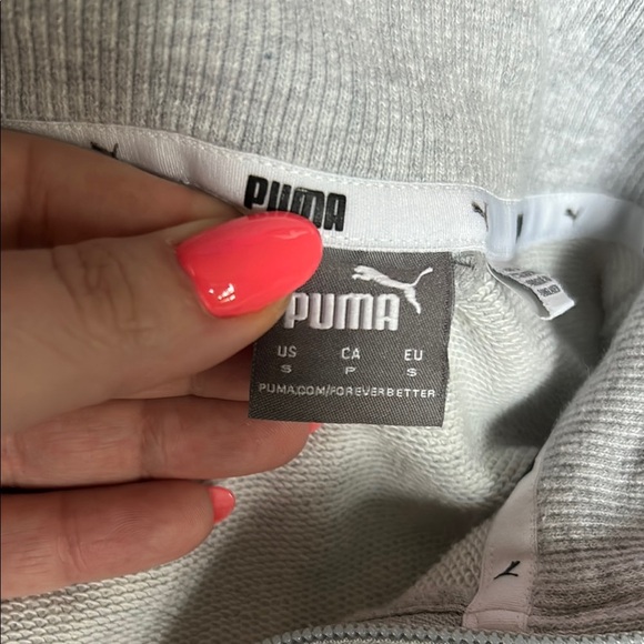 Puma Light Gray Power Tape Zip Sweatshirt Womens S - Picture 2 of 5